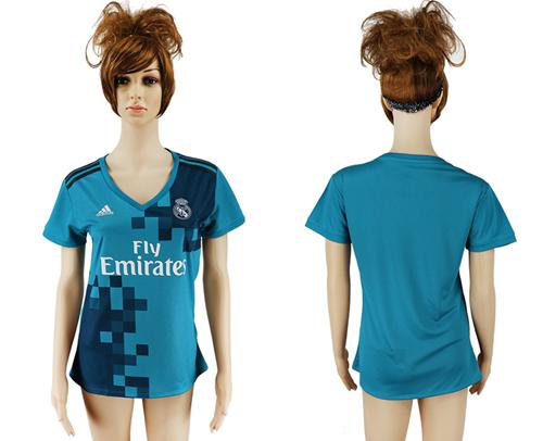 Women's Real Madrid Blank Sec Away Soccer Club Jersey - Click Image to Close